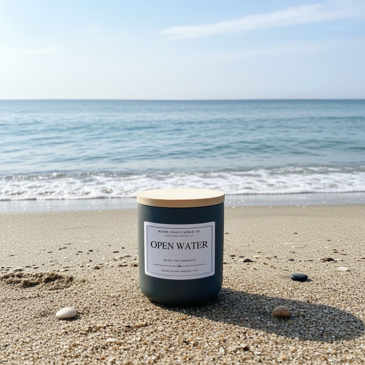 Open Water coconut-soy scented candle by Maine Coast Candle Company, Coastal Collection