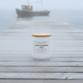 Bar Harbor Fog soy candle in white vessel, Maine Coast Candle Co. Artisan Collection