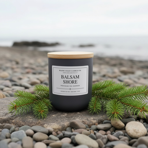 Balsam Shore coconut-soy scented candle by Maine Coast Candle Company, Coastal Collection